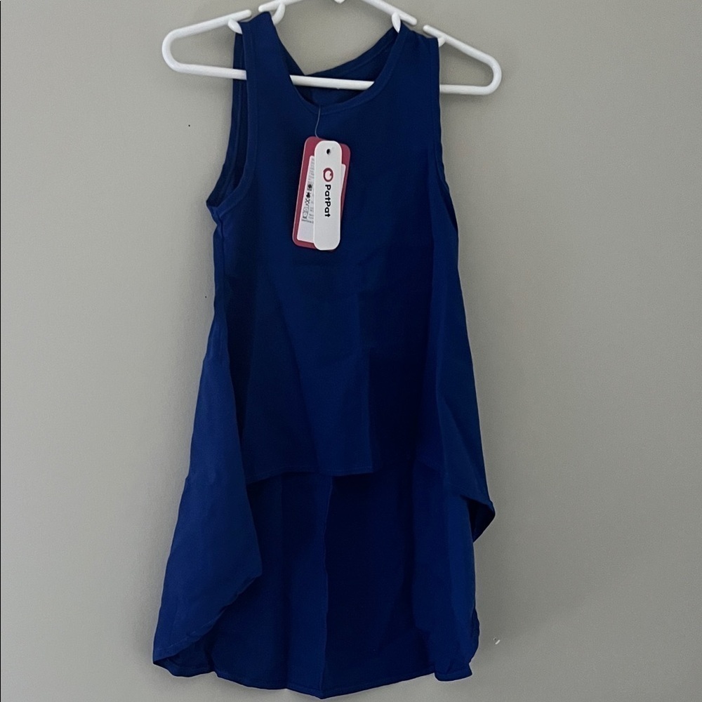 PatPat Girls Blue High Low Sleeveless Dress Size 7-8 NWT